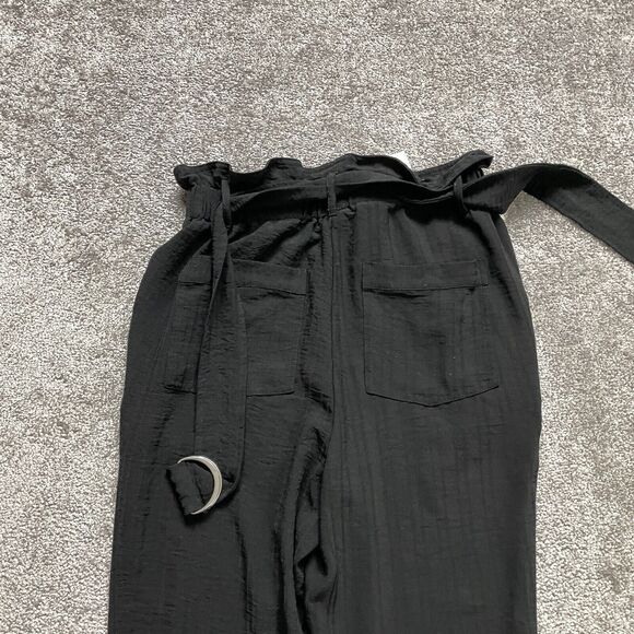 BCBGeneration Paperbag Pants womens XS Black Belted Polyester Ladies 28x25 - Picture 10 of 11